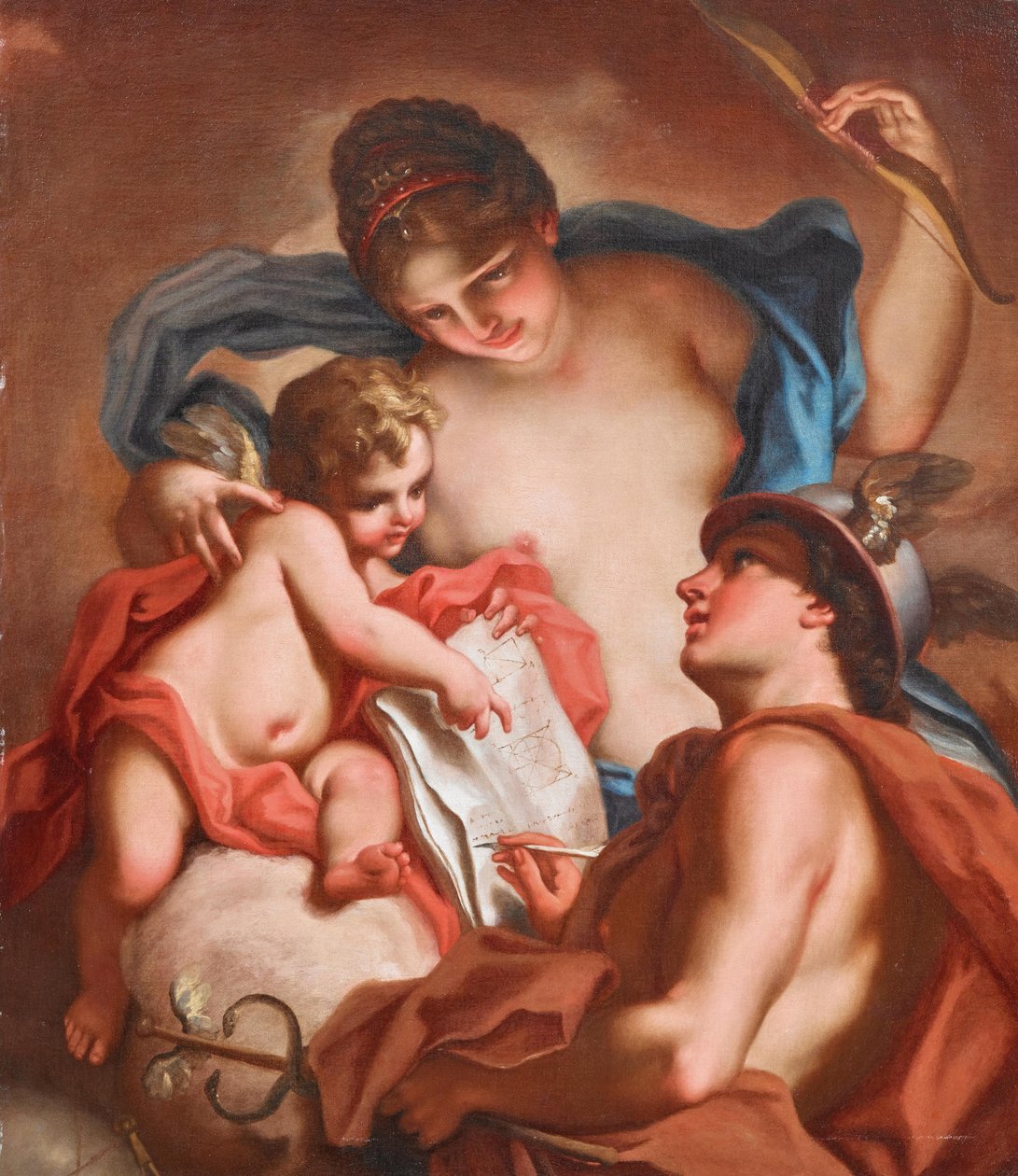 Venus, Merkurius och Amor av Antonio Balestra