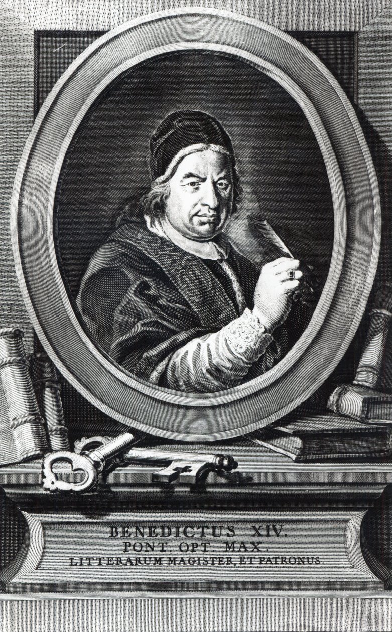 Påve Benedikt XIV (gravyr) av Antonio Baratti