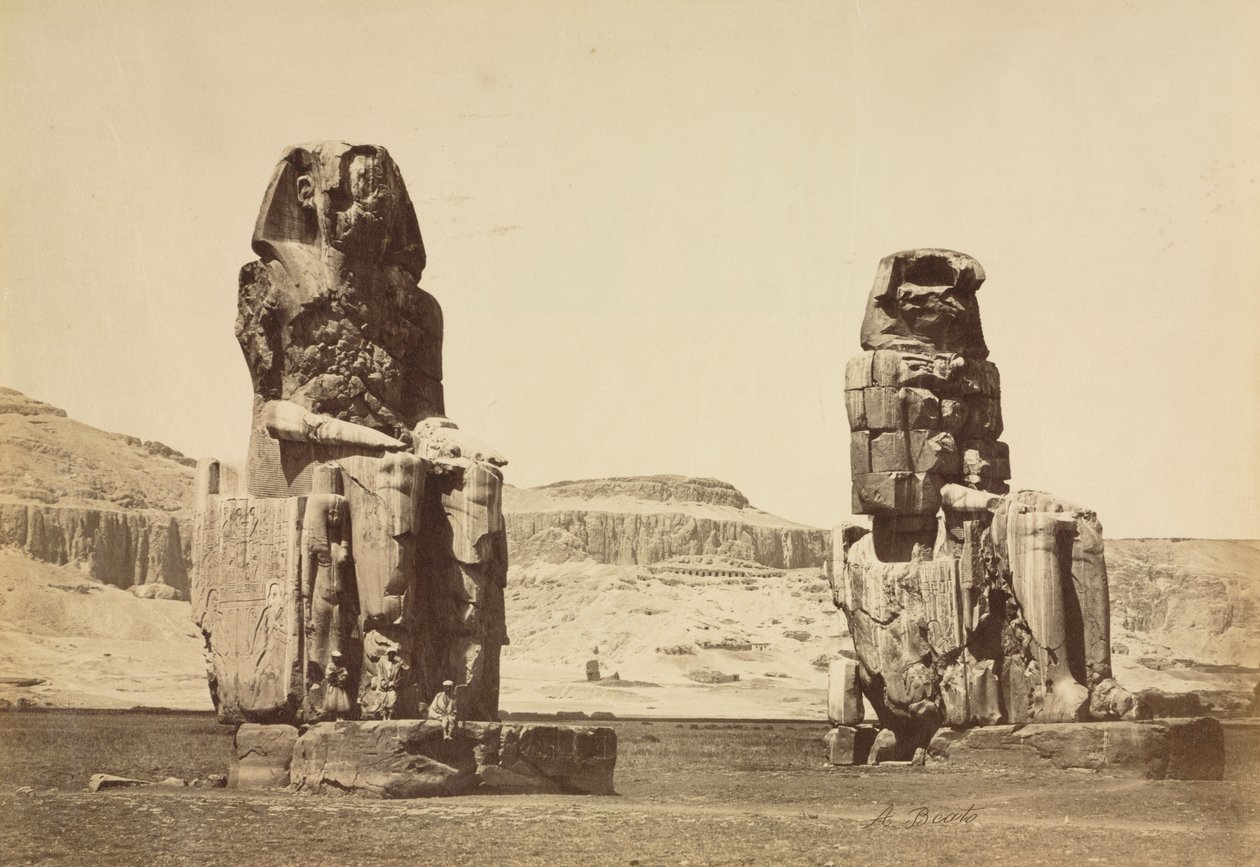 Kolosserna av Memnon, Thebe av Antonio Beato