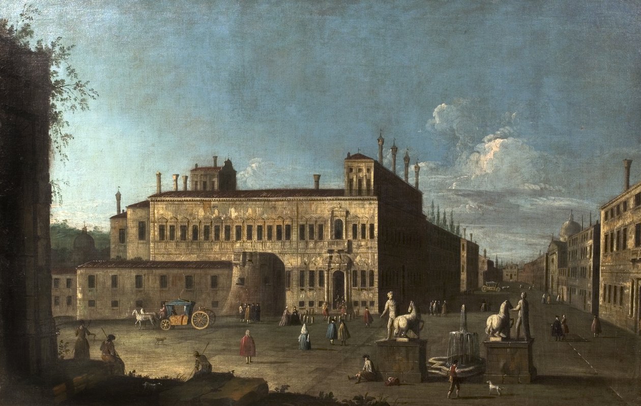 Piazza di Monte Cavallo, Rom, Italien av Giovanni Antonio Canal