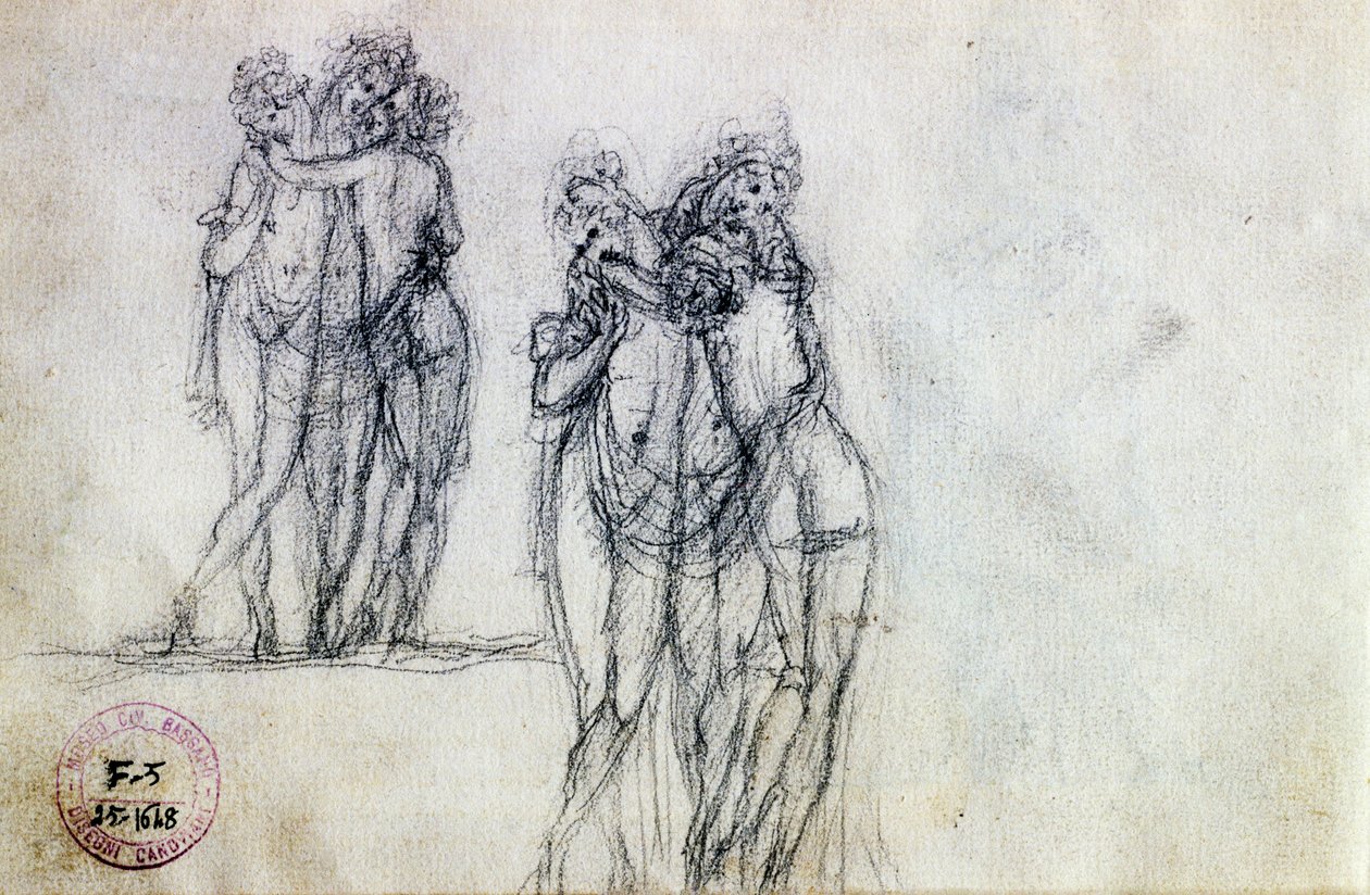 Två skisser för The Three Graces av Antonio Canova
