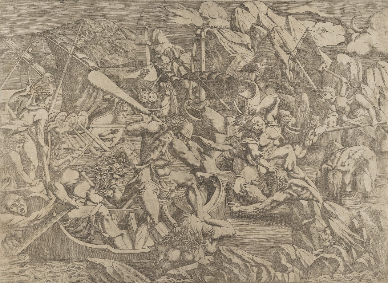 Nauplius hämnd, 1540-45. av Antonio Fantuzzi