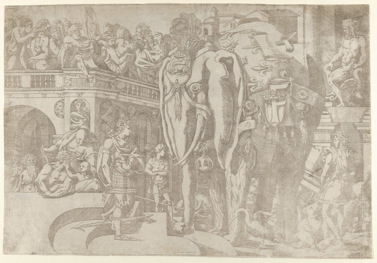 Kunglig elefant, 1542-45. av Antonio Fantuzzi