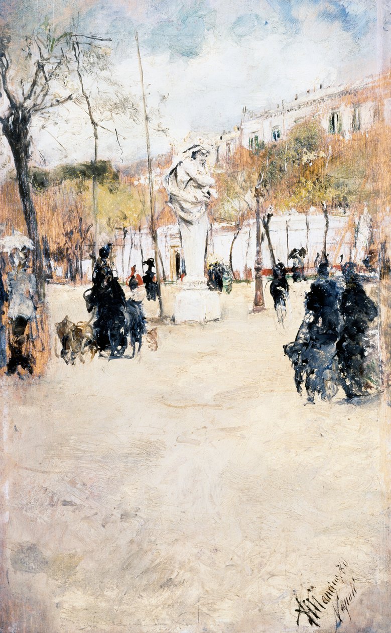 Trädgårdarna i Villa Reale i Neapel av Antonio Mancini