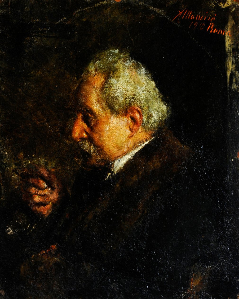 Porträtt av konstnärens far av Antonio Mancini