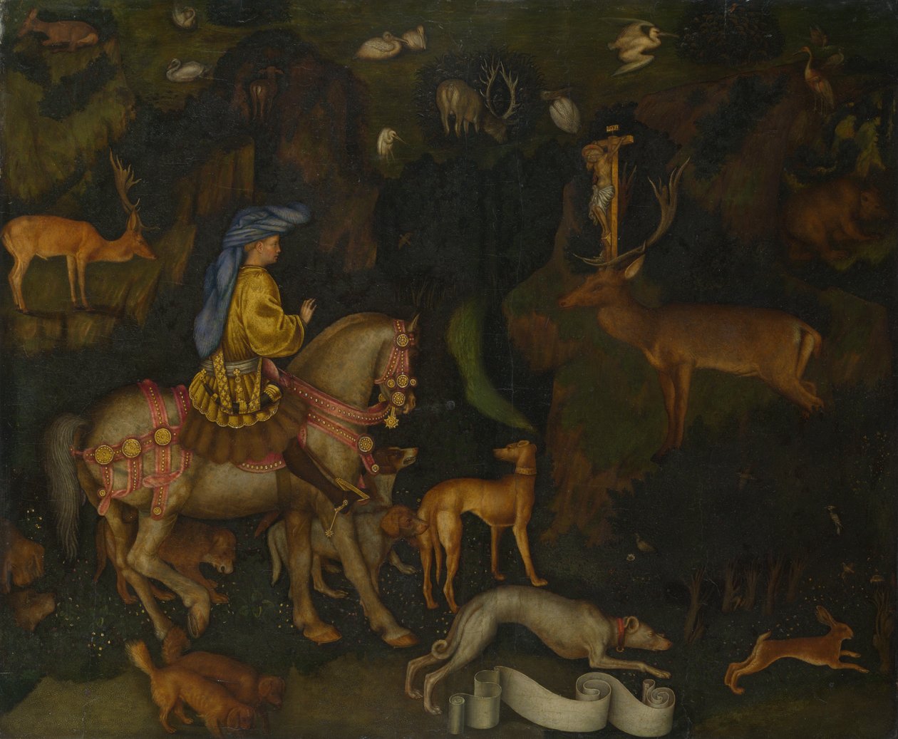 Visionen av Saint Eustace, ca. 1440 av Antonio Pisanello