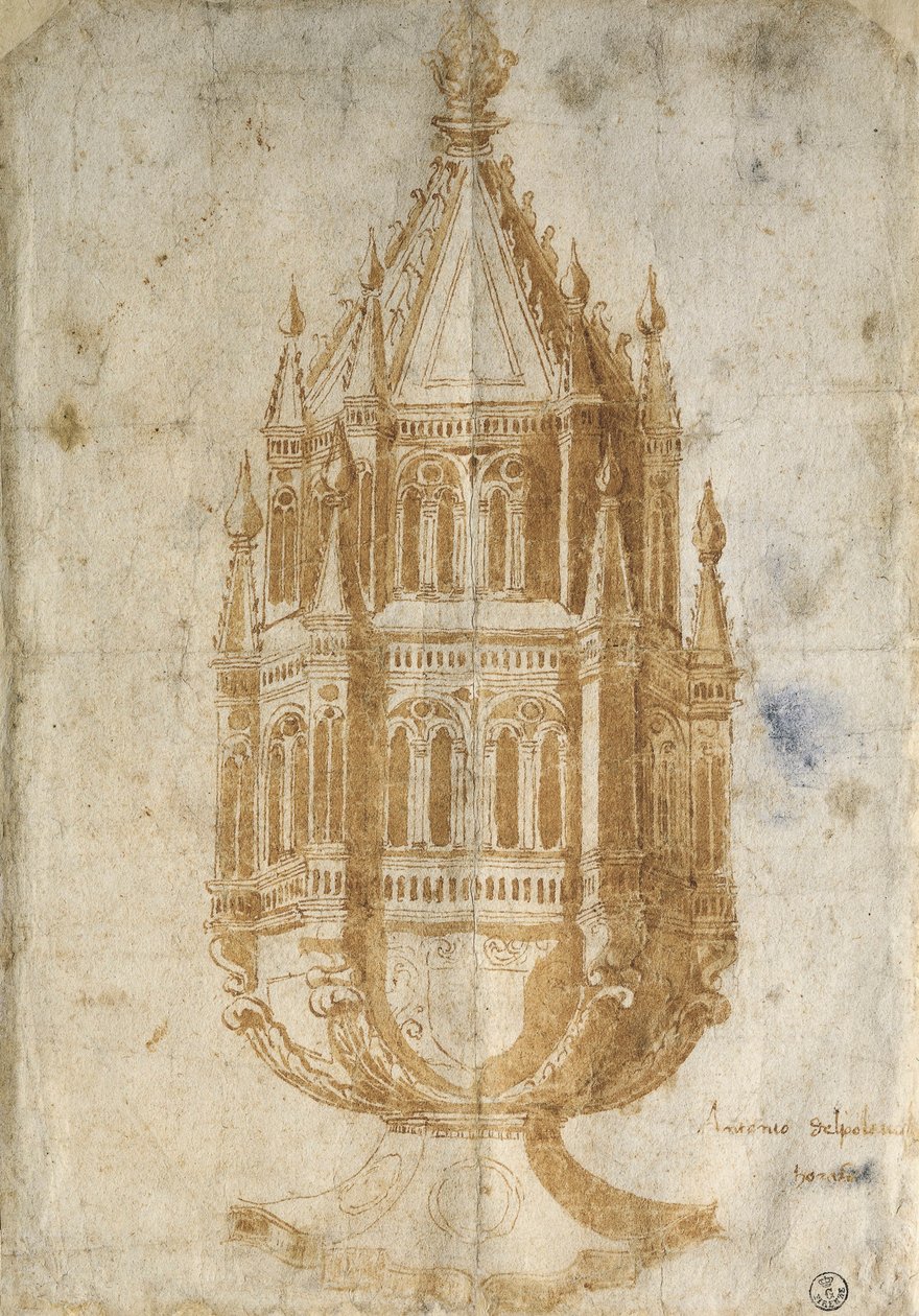 Thurible, teckning av Antonio Pollaiuolo