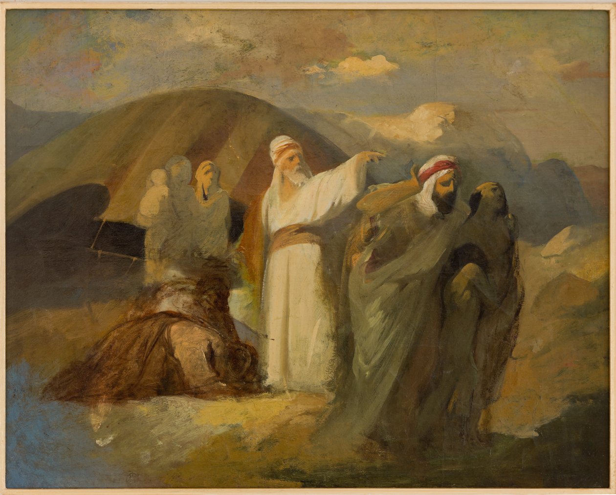 Biblisk scen (olja på duk) av Antonio Simonazzi