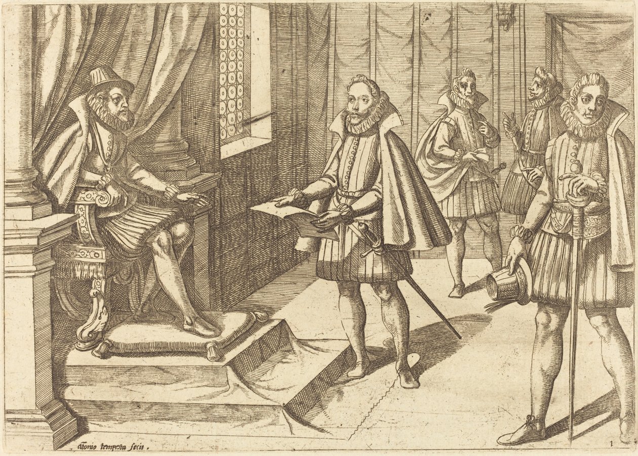 Filip II av Spanien på sin tron av Antonio Tempesta
