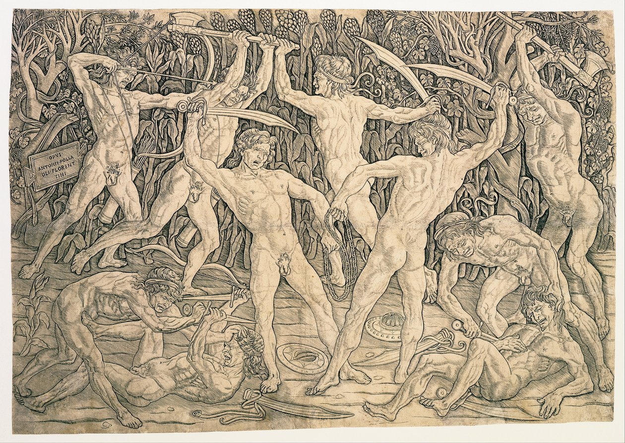 Battle of the Naken av Antonio del Pollaiolo