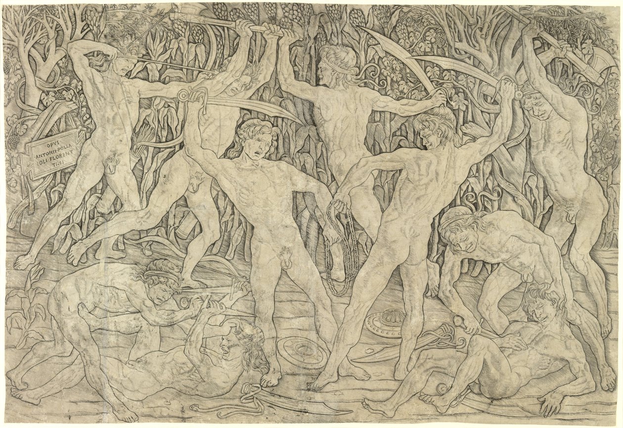 Battle of the nakenbilder av Antonio del Pollaiolo