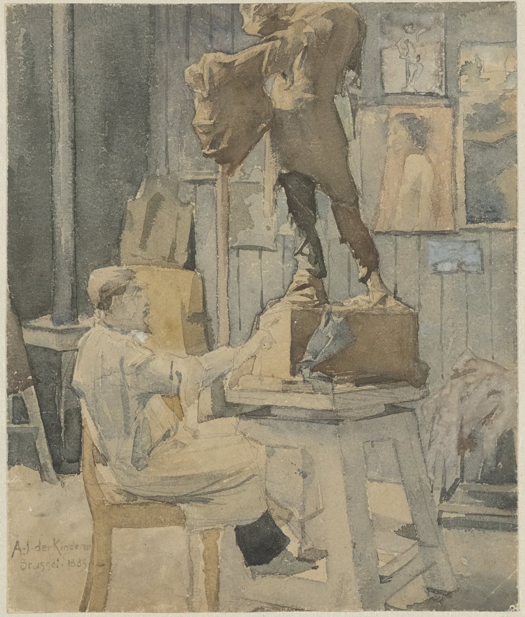 Jan Toorop i en skulptörsateljé av Antoon Derkinderen