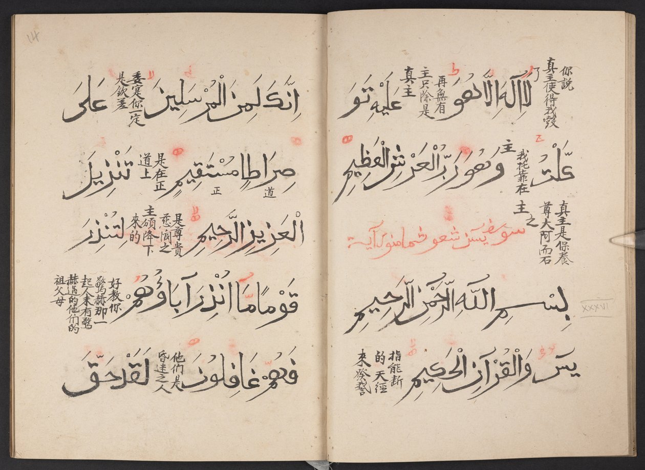 Koranen, BL IO Islamic 3440, f.13v-14r av Arabic School