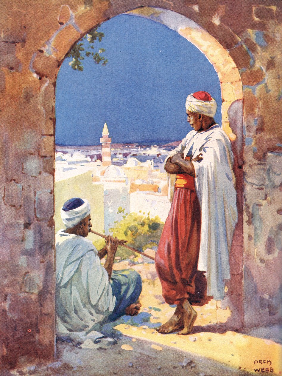 Music in a Gateway of the Olden World, illustration från 