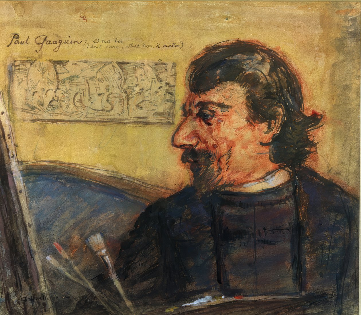 Porträtt av Paul Gauguin av Archibald Standish Hartrick