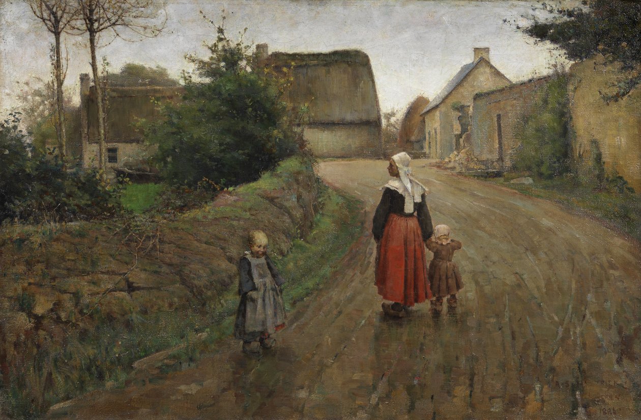 Gata i Pont-Aven av Archibald Standish Hartrick