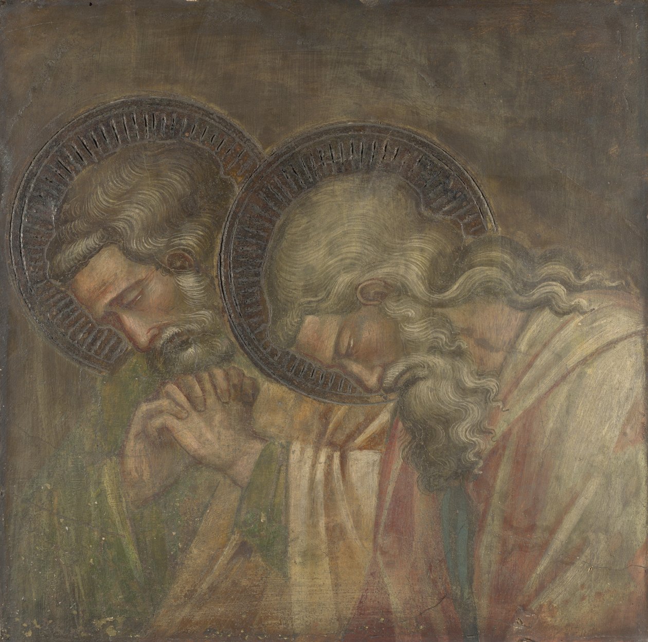 Two Haloed Mourners, ca 1390 av Aretino Spinello