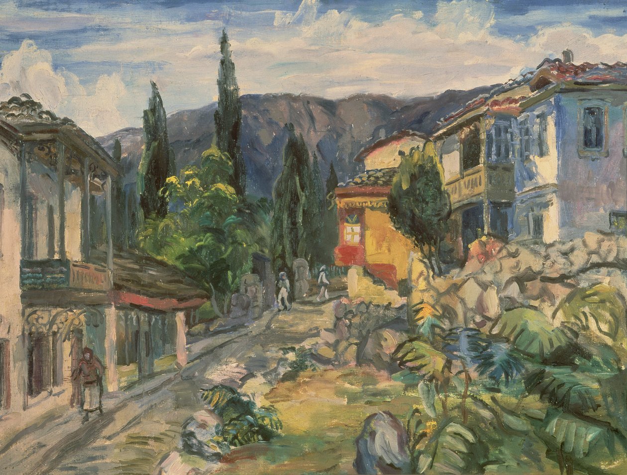 En tatarisk gata i Jalta, 1932 av Aristarkh Vasilievic Lentulov