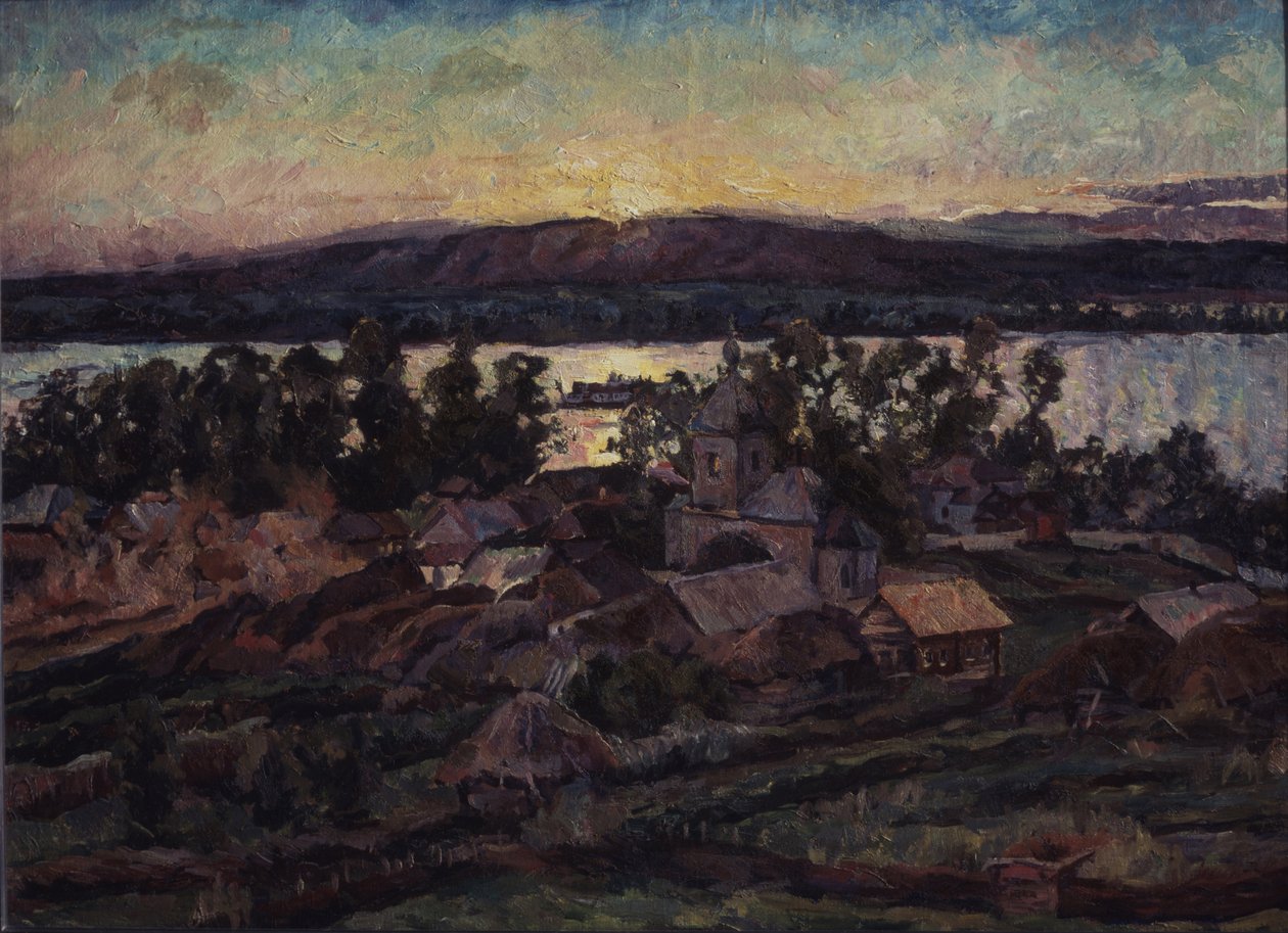 Solnedgång, 1928 av Aristarkh Vasilievic Lentulov