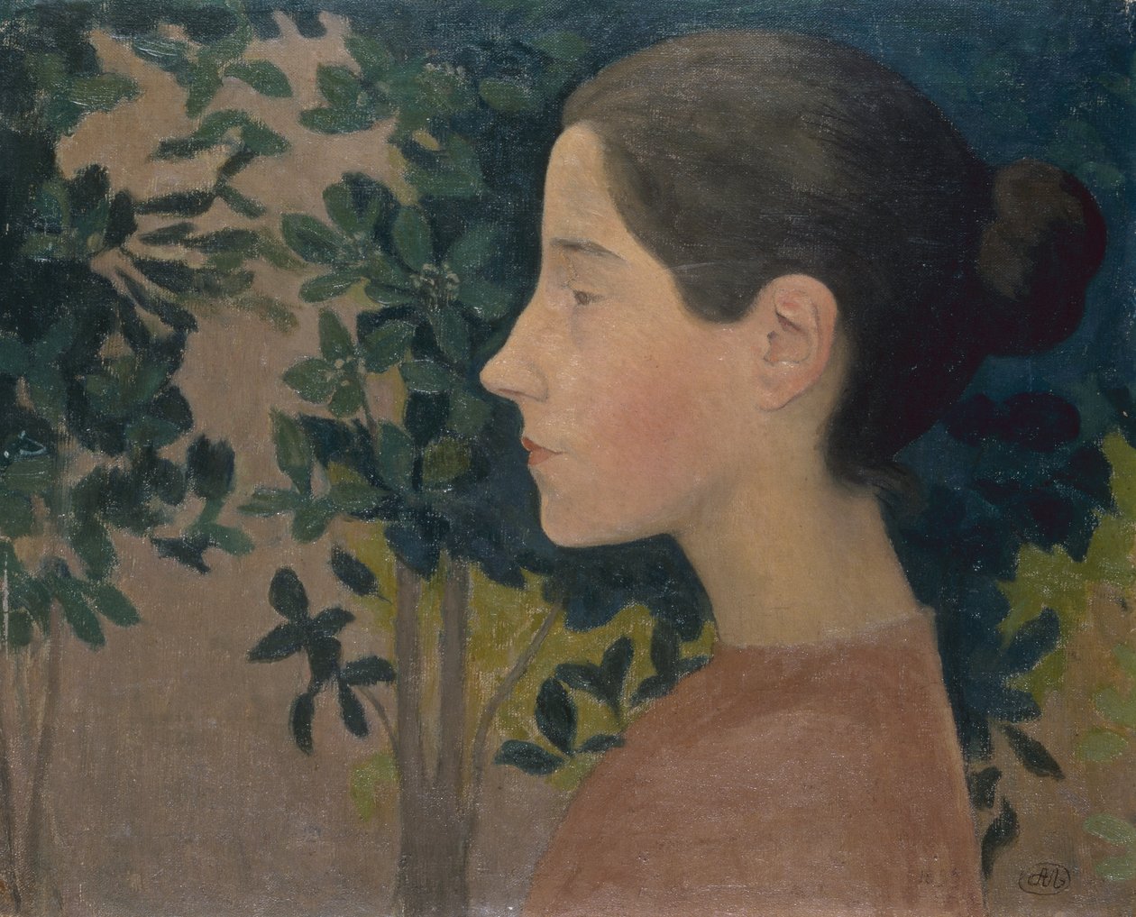 Profil av en tjej (olja på duk) av Aristide Maillol