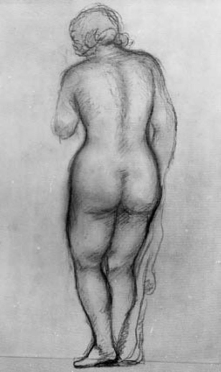 Stående kvinnlig modell, sedd bakifrån av Aristide Maillol