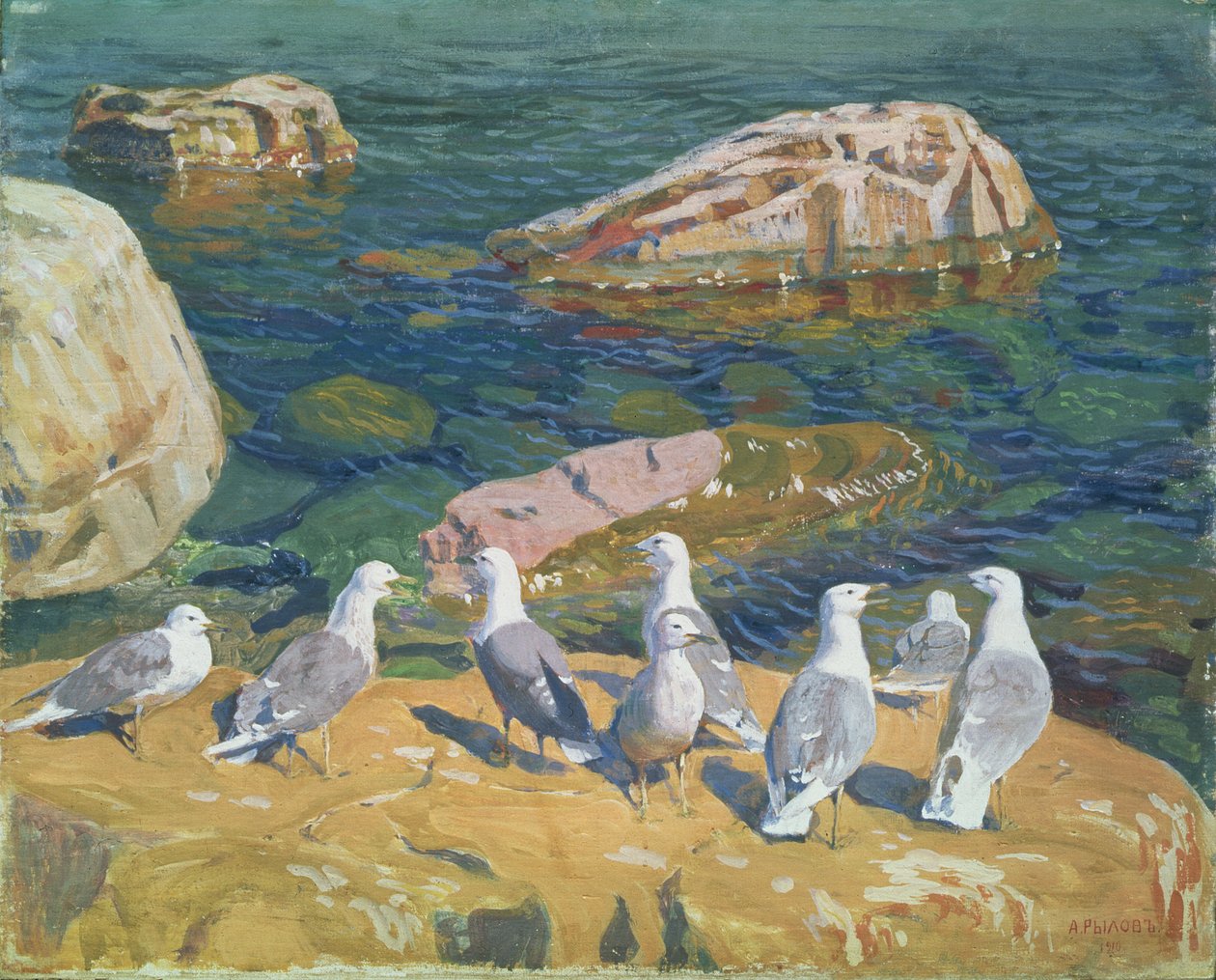 Måsar, 1910 av Arkadij Aleksandrovic Rylov