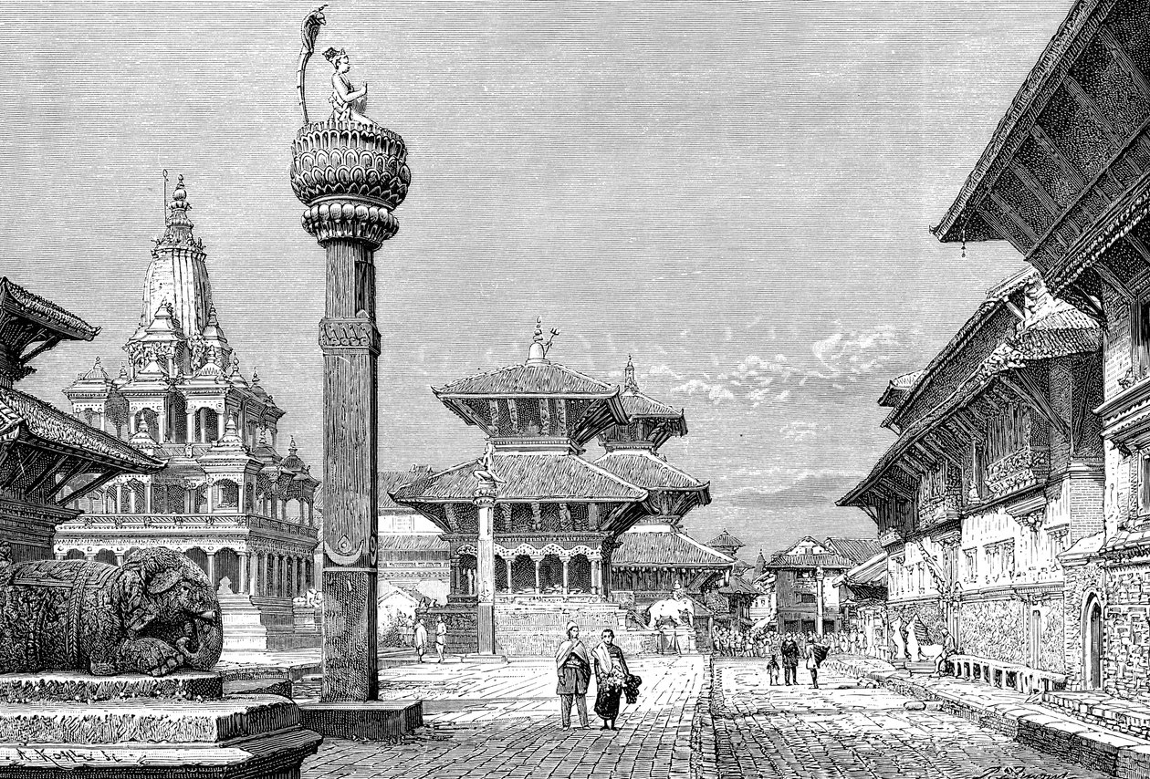 Tempel i Patan, Nepal, 1895. av Armand Kohl
