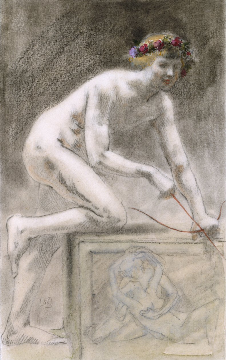 Eros (kol på papper) av Armand Rassenfosse