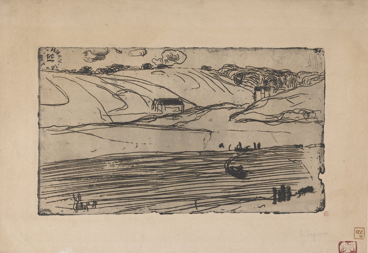 La Peche (Fiske) 1893 (etsning och roulette) av Armand Séguin