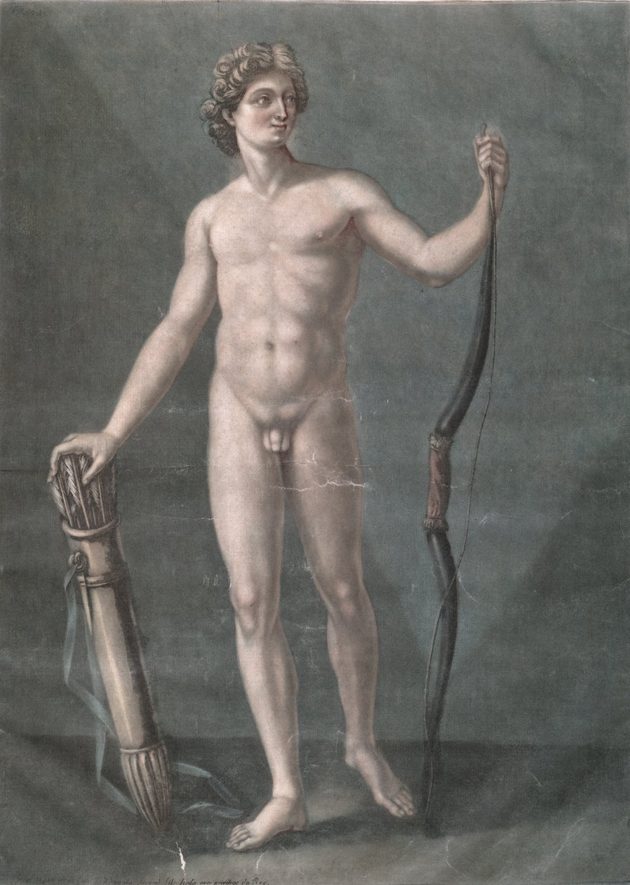 Apollo, den ideala anatomin (mezzotint) av Arnauld Eloi Gautier D