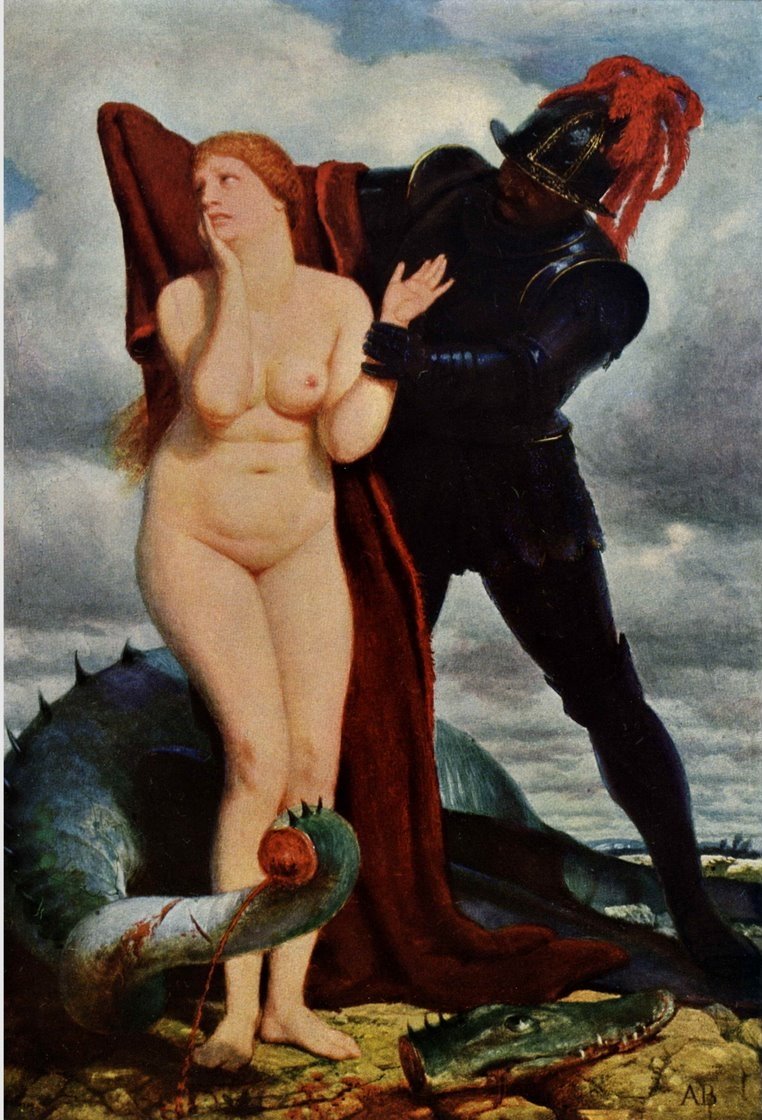 Angelika, von einem Drachen bewacht av Arnold Böcklin