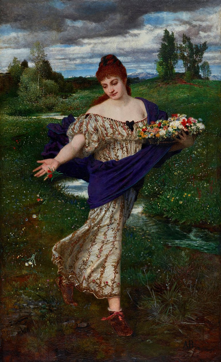 Flora, som sprider blommor av Arnold Böcklin