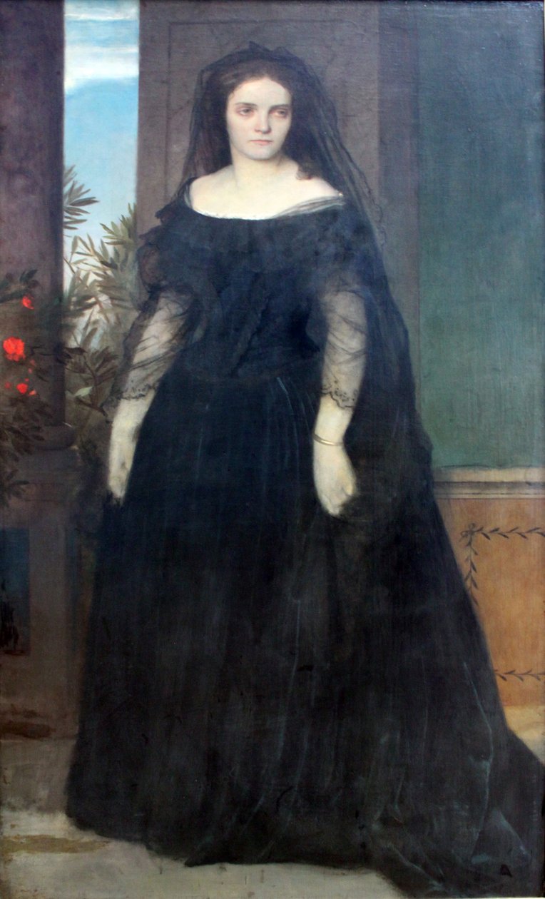 Portrait of the Actress Fanny Janauschek av Arnold Böcklin