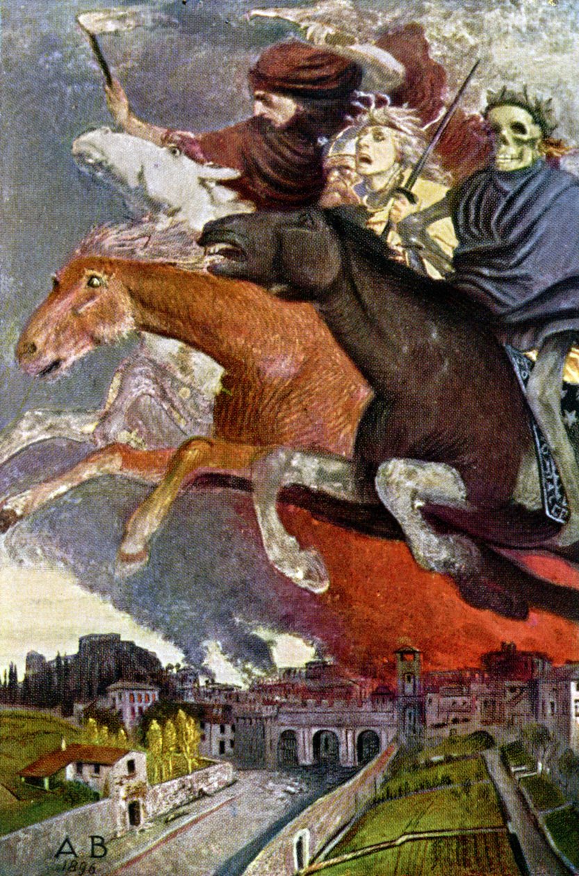 Allegori över kriget, ca 1910 (vykort) av Arnold Böcklin