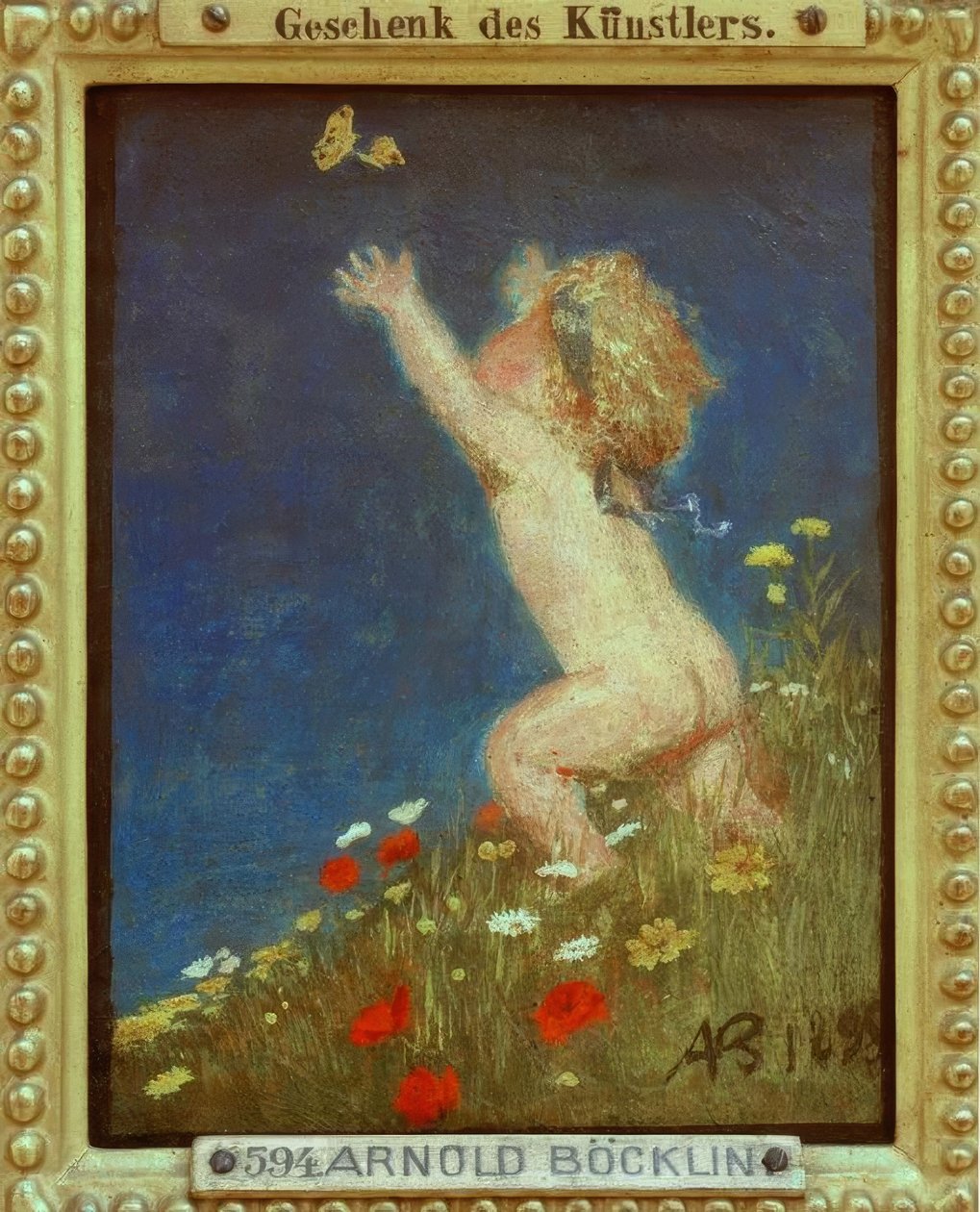 Naket barn med blont hår av Arnold Böcklin