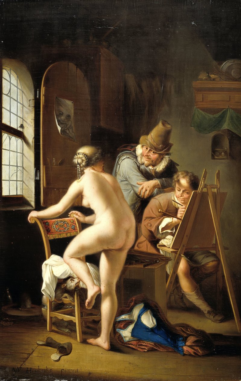 Målaren och hans modell av Arnold Houbraken (copy after)