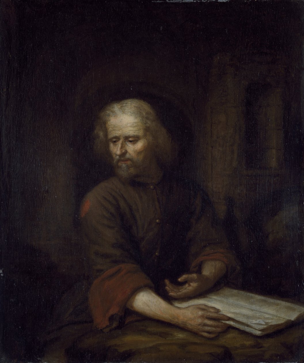 St. Hieronymus (olja på panel) av Arnold Houbraken
