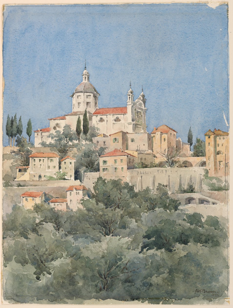 Kyrka på en kulle av Arnold William Brunner