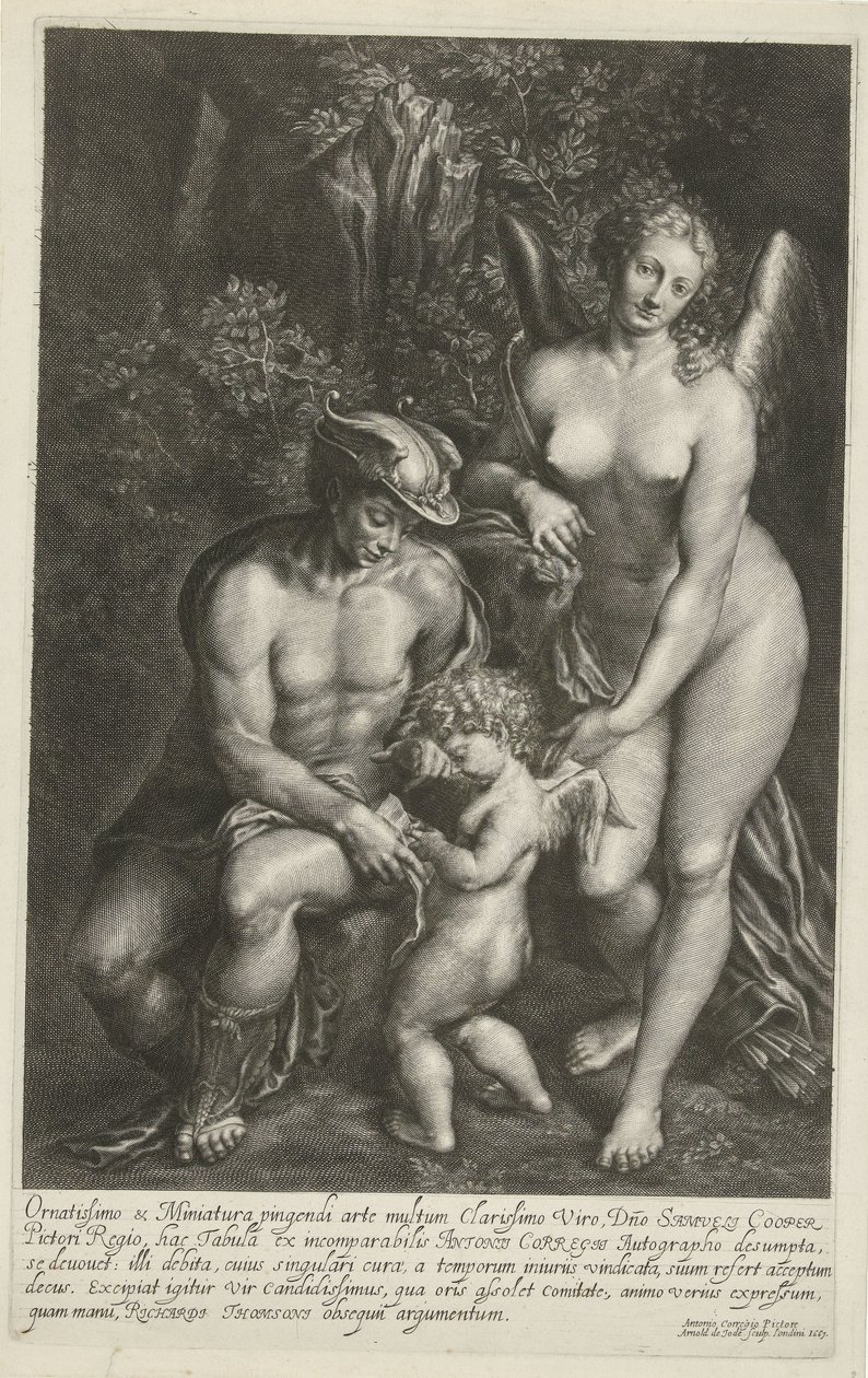 Merkurius och Venus lär ut Amor av Arnold de Jode