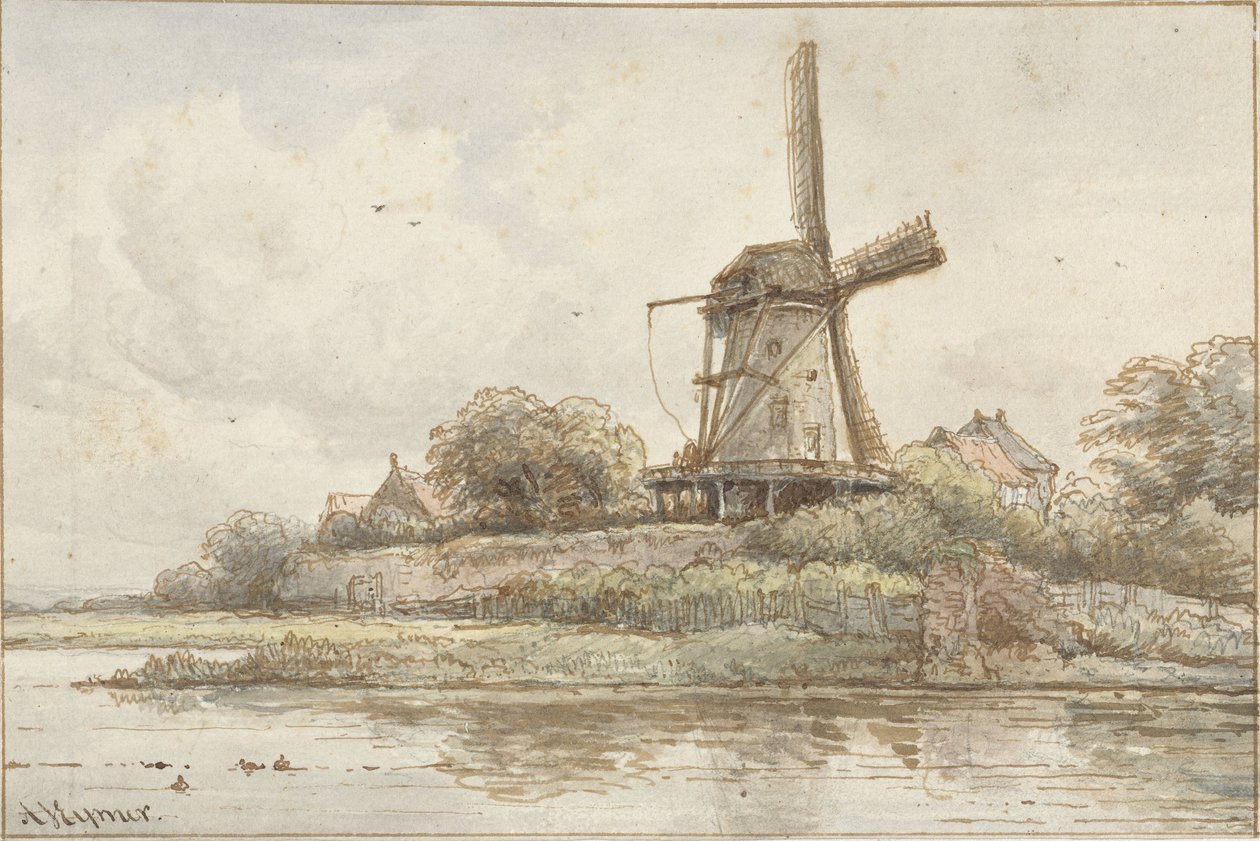 Väderkvarn på stadsmuren av Arnoldus Johannes Eymer