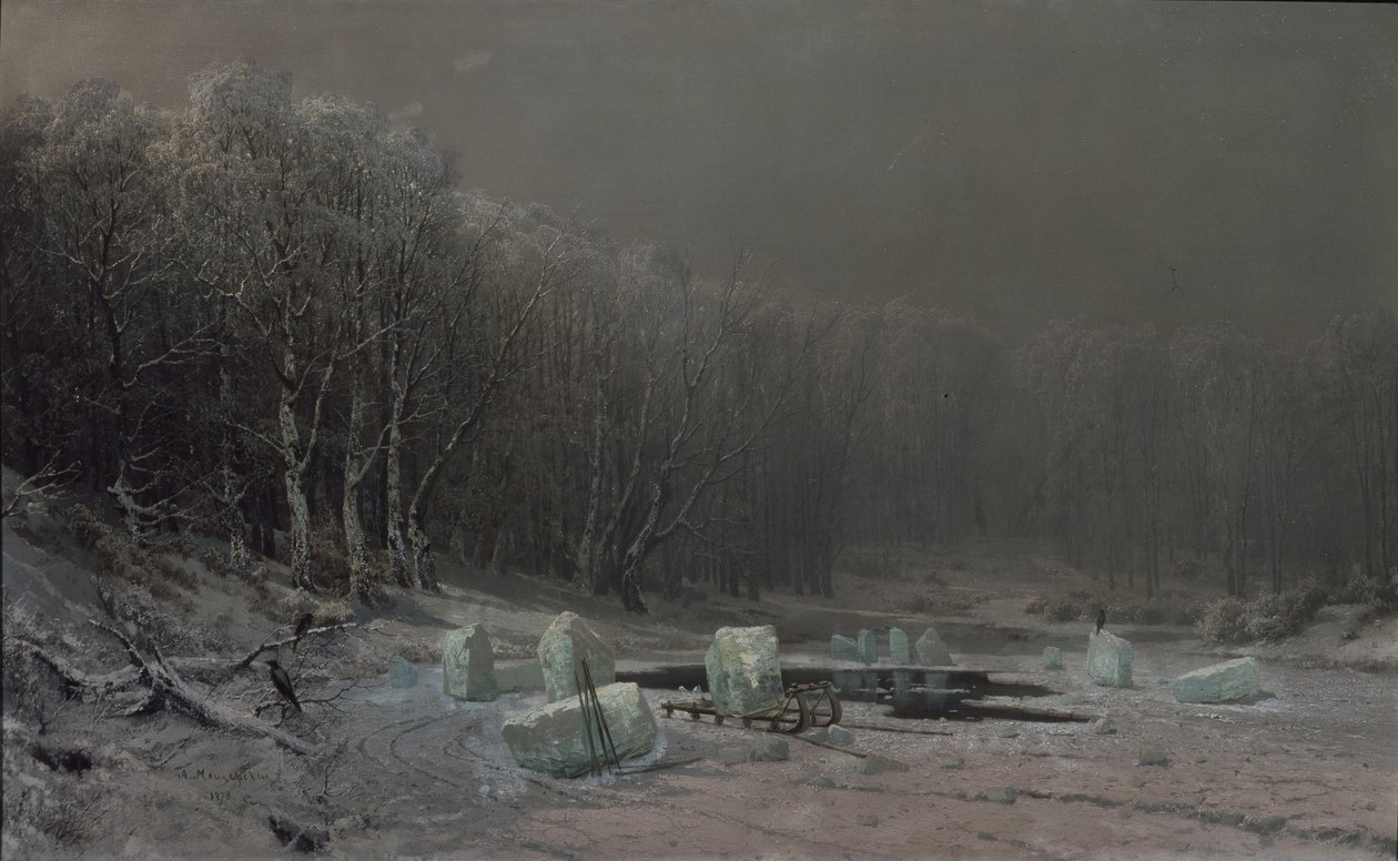 Vinter. Isklyvning av Arseniy Ivanovich Meshchersky