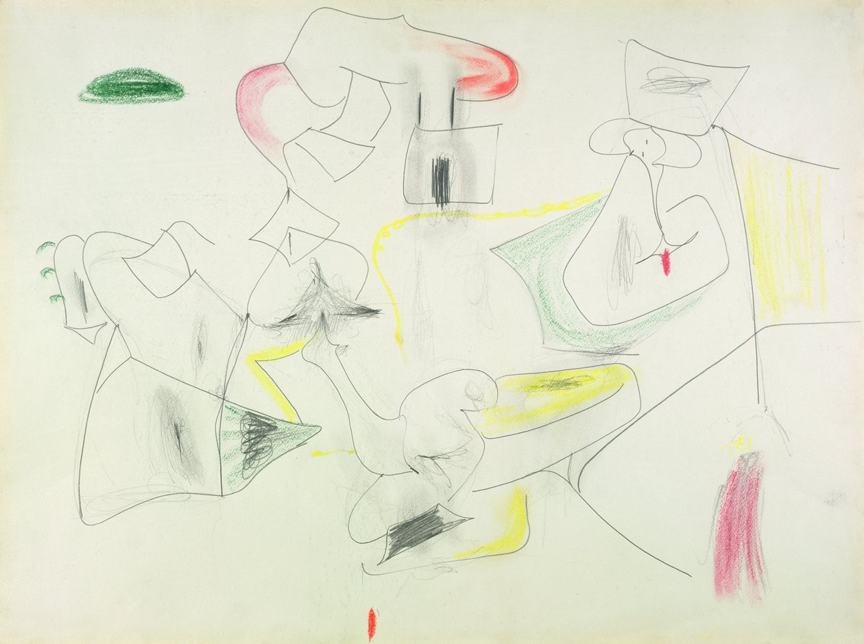Utan titel (krita  blyerts på papper) av Arshile Gorky