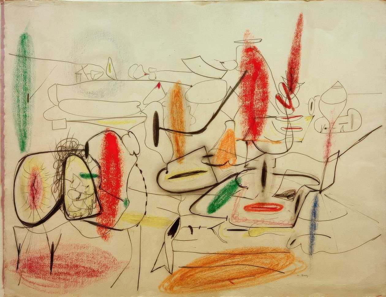 Utan titel - Studie för målning av Arshile Gorky