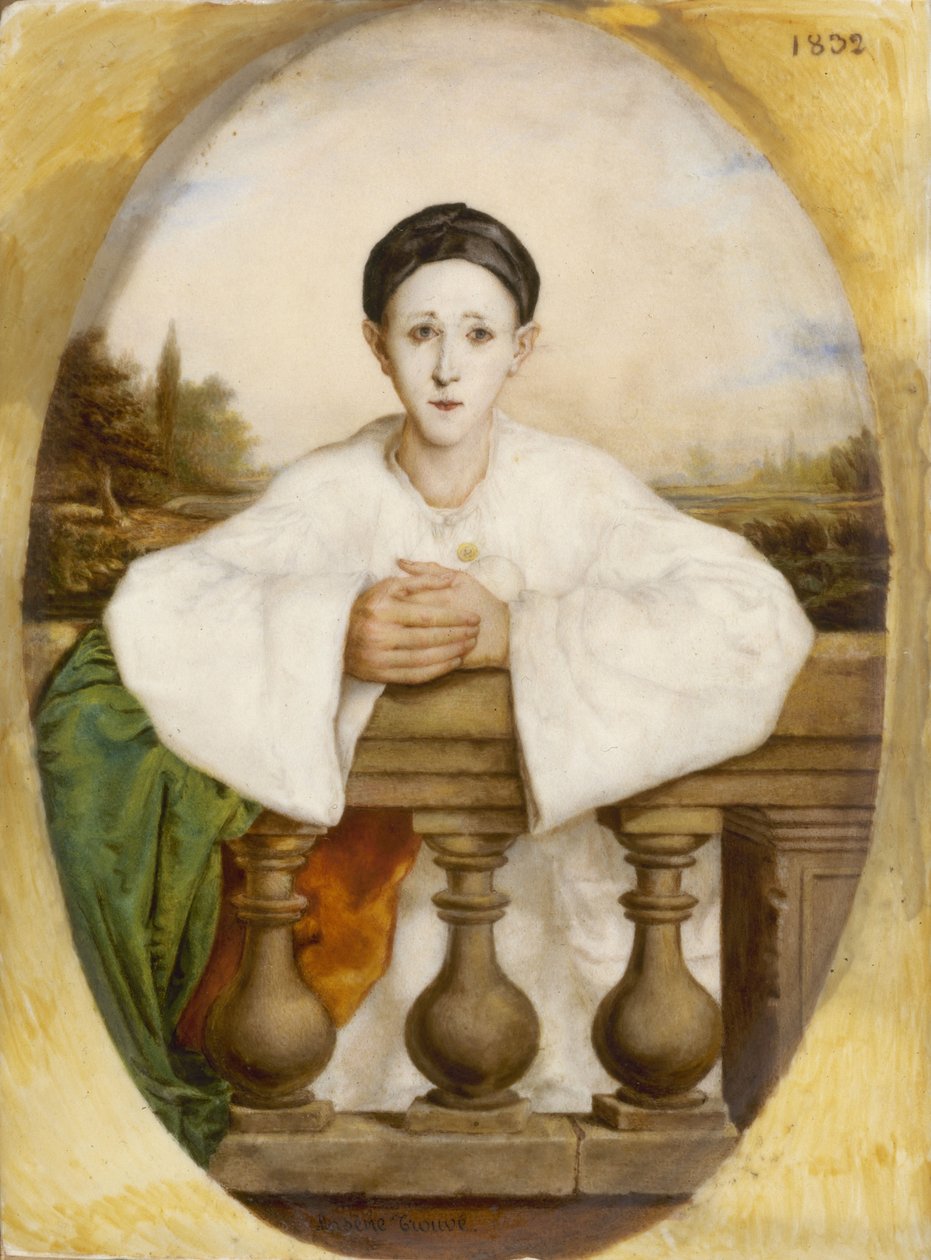 Porträtt av Jean-Gaspard Deburau 1796-1846, 1832. av Arsène Trouvé