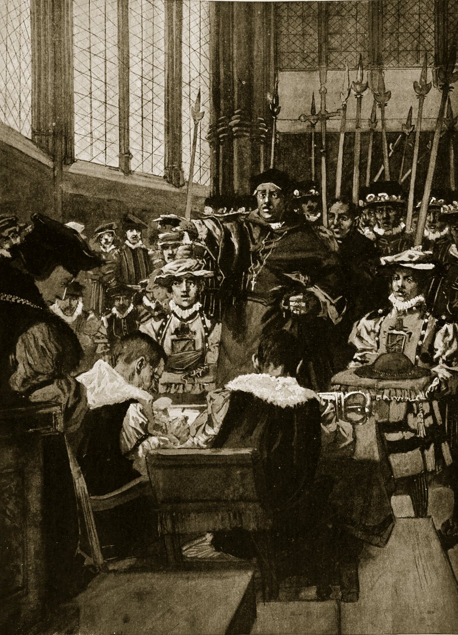 An intrusion of Wolsey upon the Commons, 1523, illustration från 