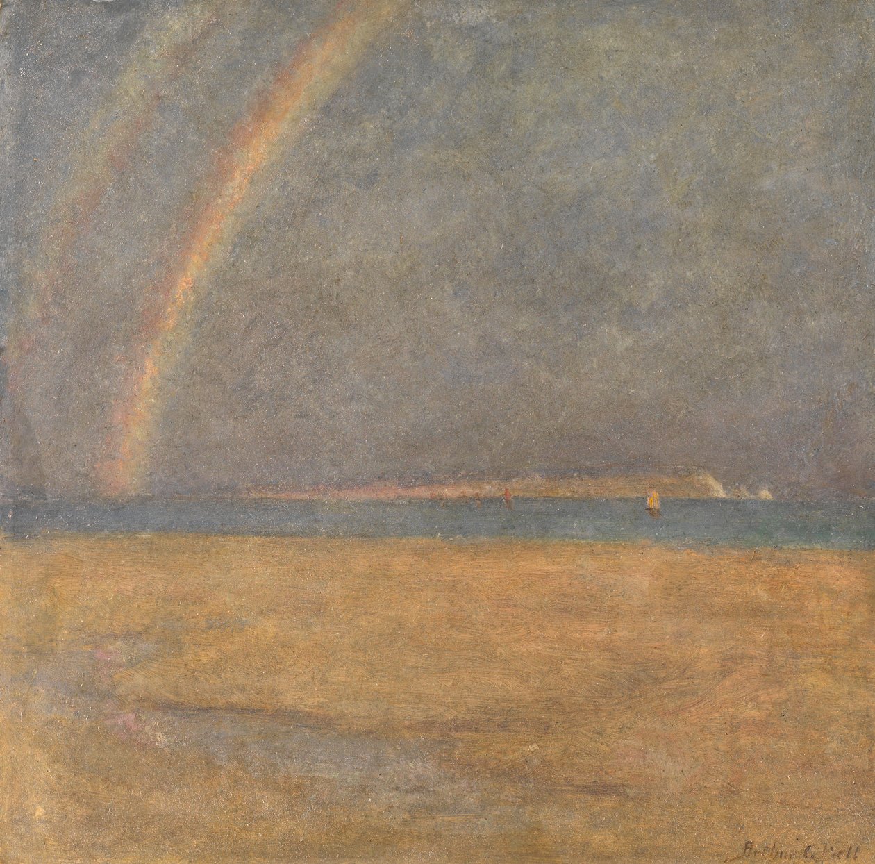 Regnbåge över The Needles, Isle of Wight, ca 1890 av Arthur George Bell