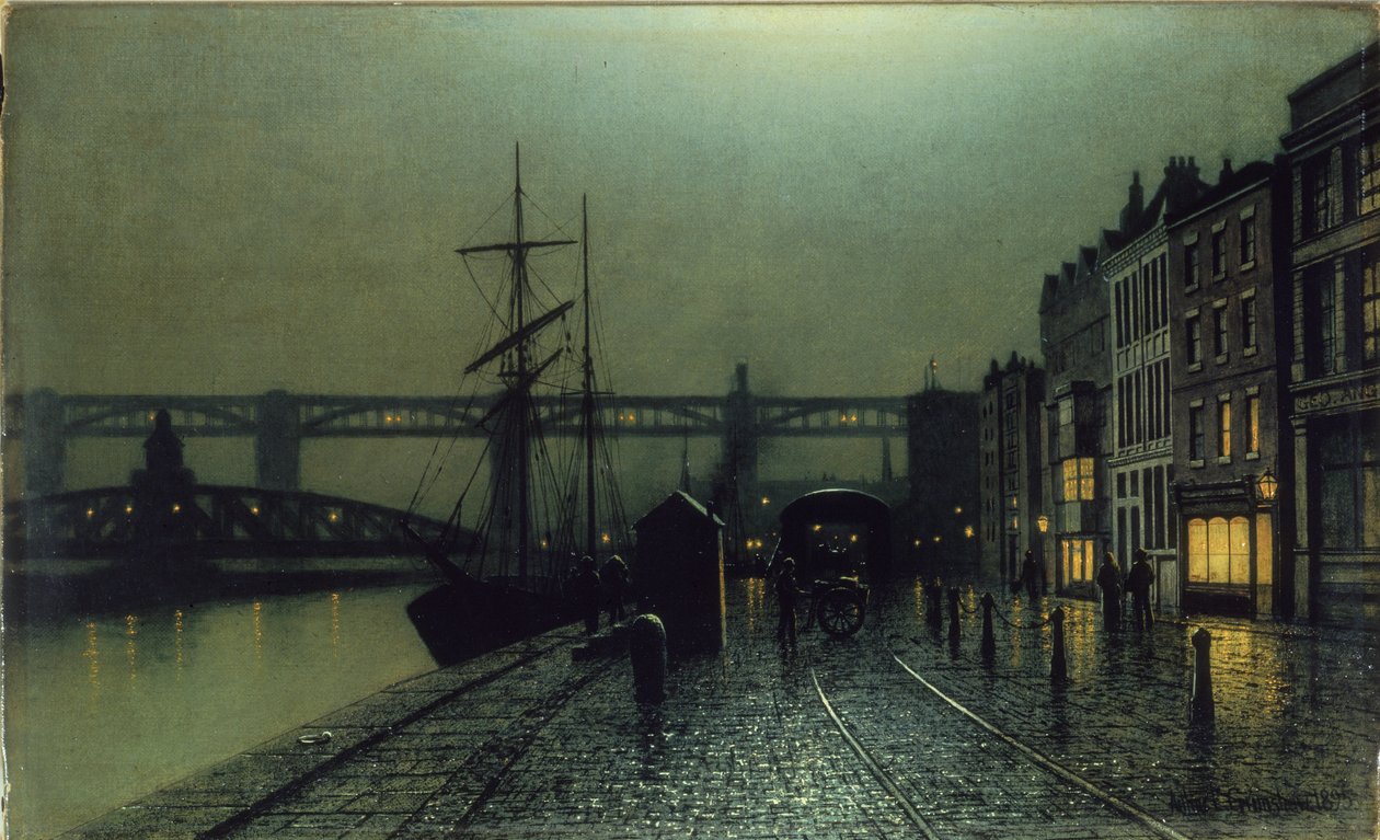The Quayside, Newcastle upon Tyne, 1895 av Arthur Grimshaw