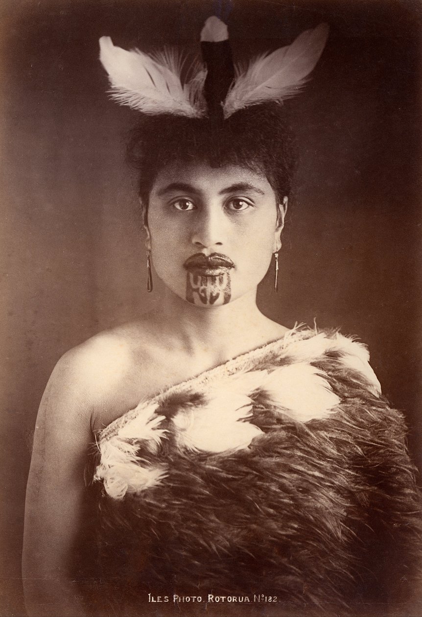 Maori kvinna, Rotorua, Nya Zeeland av Arthur James Iles