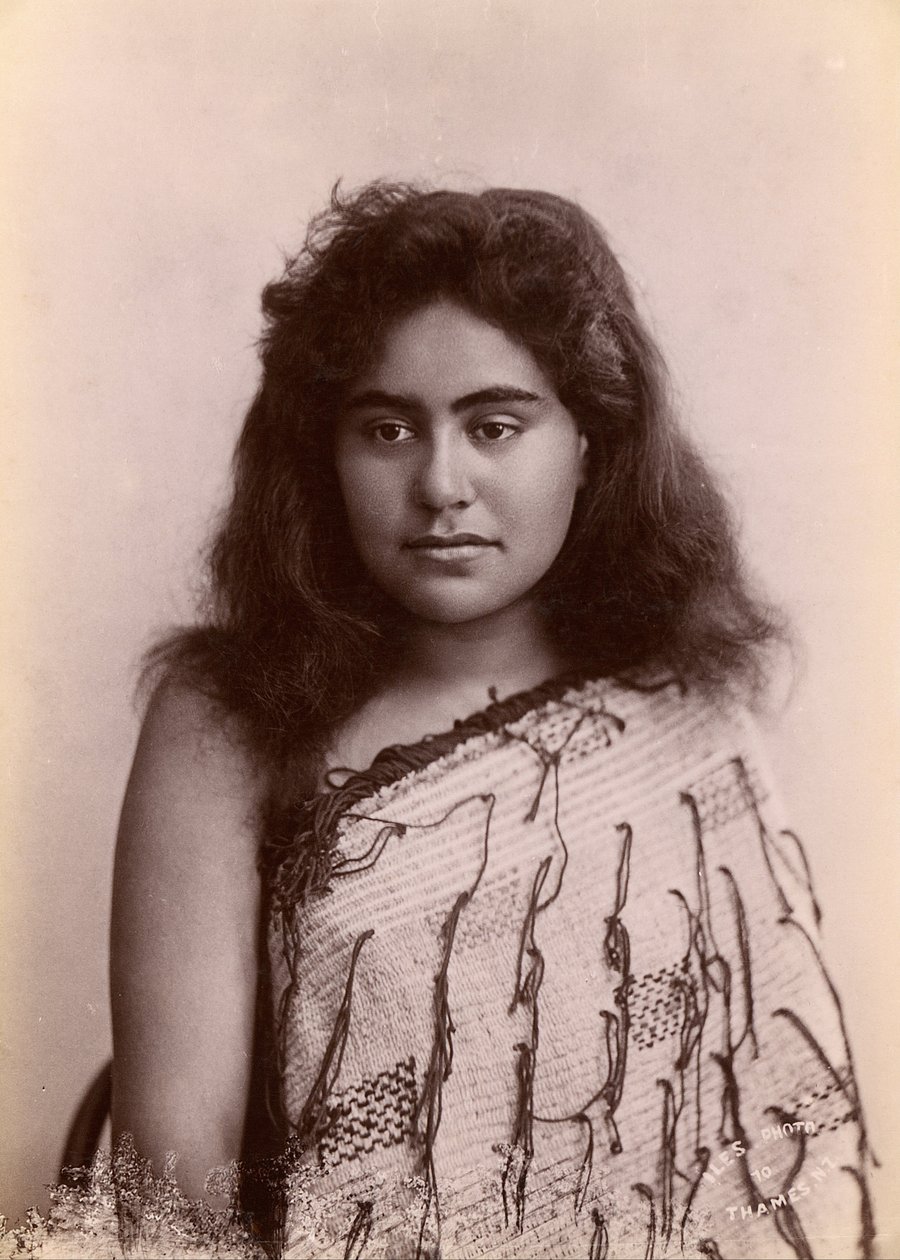 Maori kvinna, Themsen, Nya Zeeland av Arthur James Iles