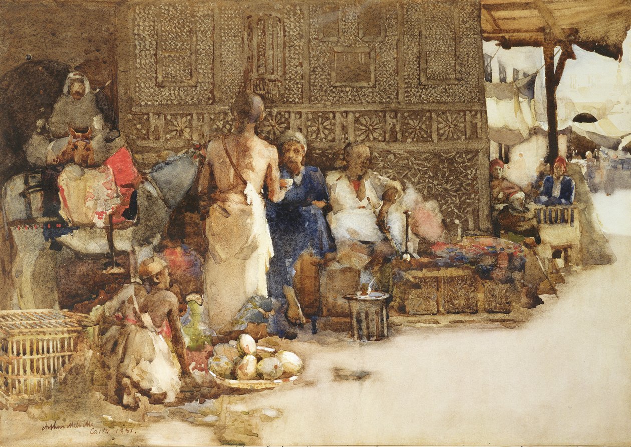 Ett kaffestånd i Kairo, 1881 av Arthur Melville